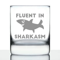 Bevvee Whiskey Rocks Glass 10.25 oz Sharkasm Gifts for Shark Enthusiasts Glassware & Drinkware