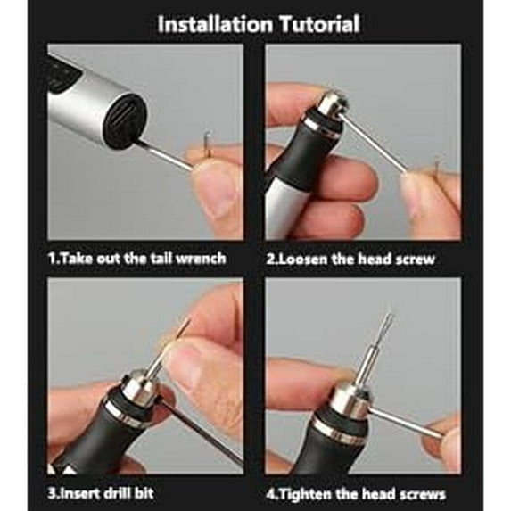 Rechargeable Cordless Electric Micro Engraver Pen, Mini DIY Engraving Tool Kit for Metal Glass Ceramic Plastic Wood Jewelry, with 30 Bits and 16 Stencils