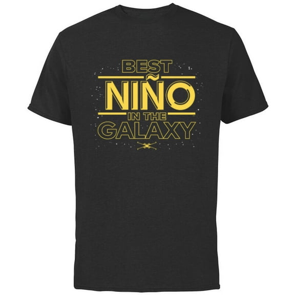 Star Wars Best Niño in the Galaxy Family Trip Boy Spanish- Short Sleeve Cotton T-Shirt for Adults - Customized-Black
