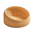 thumbnail image 3 of Lit Rond pour Animaux de Compagnie Lit pour Chien Fournit Imitation Rotin Portable Léger Lit pour Chat Beige, 3 of 9