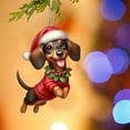 thumbnail image 5 of CuiLiyq Puppy Christmas Tree Ornaments, Dog with Christmas Hat Stocking Ornament, Lovers Giftse Hanging Decoration, Christmas Decor for Home Holiday, 5 of 7