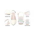 thumbnail image 4 of BLISSFUL STEP Slingback Strap Pointed Toe Sandals Colorful Chunky Heel Pumps for Women Light Beige 6.5, 4 of 7