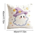 thumbnail image 3 of sruoe Halloween Cute Ghost Plush Throw Pillow Cover 17.71in, Halloween Square Cushion Case, Cute Halloween Decor for Sofa, Bedroom, Indoor Home Layout, 3 of 8