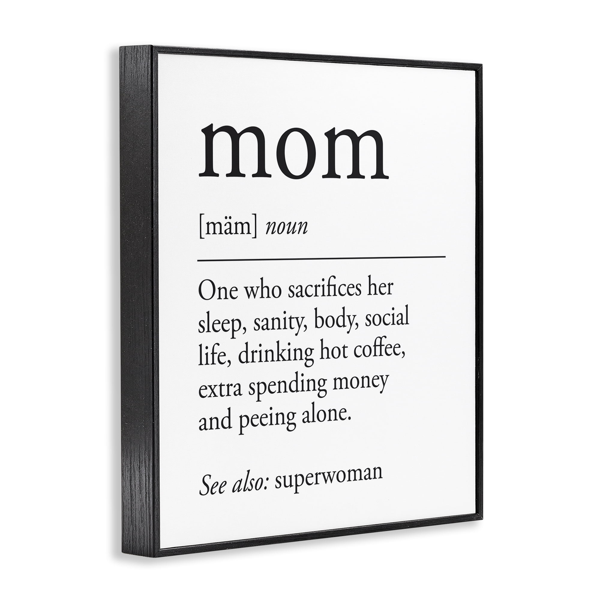 Stupell Industries Mom Definition Sentiment Typography Painting Black Framed Art Print Wall Art, 11 x 14