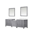 thumbnail image 2 of Coraline 92 in W Distressed Grey Double Bath Vanity, Carrara Marble Top, and 34 in Mirrors, 2 of 4
