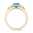 thumbnail image 3 of Rosec Jewels IGI Certified 2 Ct Lab Grown Blue Diamond Engagement Ring (VS1 Grade) - Three Stone Ring for Women, 18K Yellow Gold, US 10.00, 3 of 9