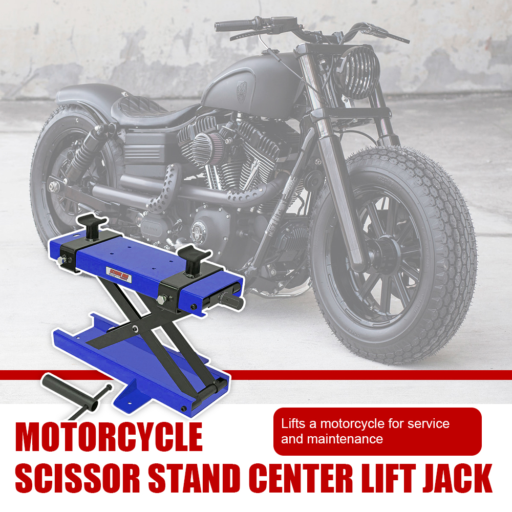HPDAVV 1100 lbs Steel Motorcycle ATV Lift Jack Crank Hoist Stand W/ Saddle Safety Pins