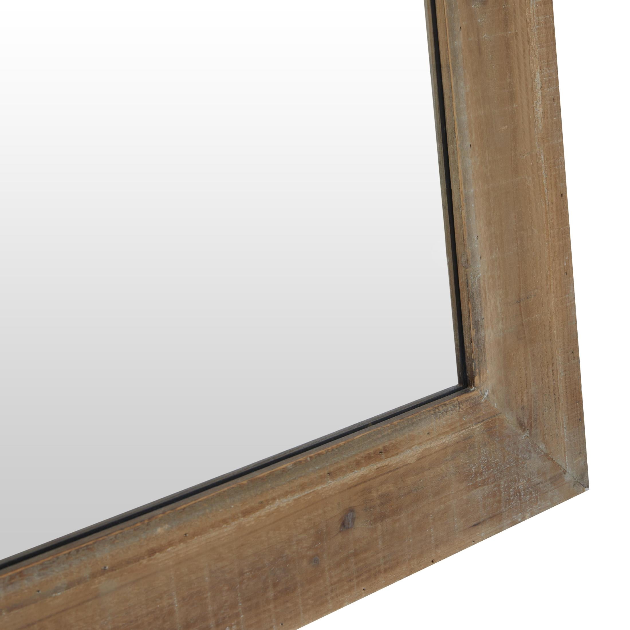 DecMode 28" x 71" Brown Diagonal Split Silver Metal Wall Mirror