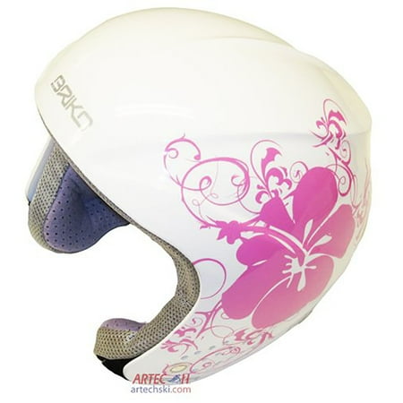 Plate Jr Race Skis - Briko Rookie Junior Ski Helmet (Pink Hibiscus, 52cm)