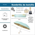 thumbnail image 2 of Sombrilla de Bolsillo con Sistema Manual y Filtro UV Color Menta, 2 of 7