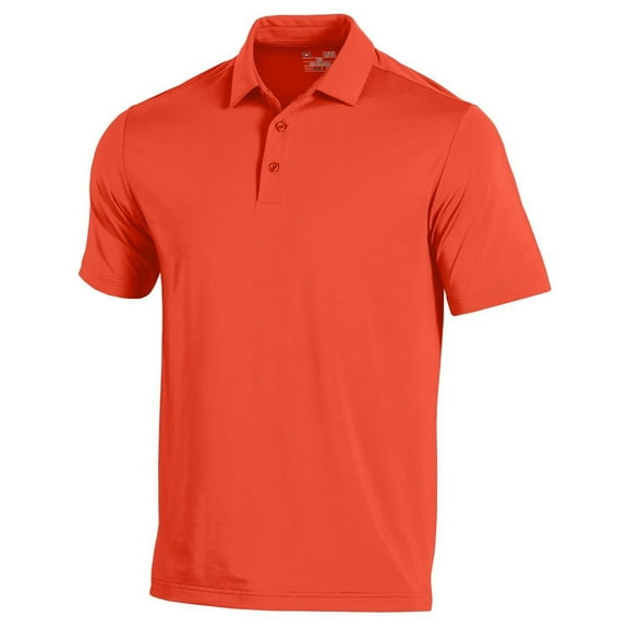 NEW Mens Under Armour T2 Green Golf Polo Orange Blast 2XL