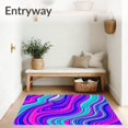 thumbnail image 3 of ODIKA 4'x6' Machine Washable Non-Slip Area Rug, Ocean Current Tidal Wave Abstract Fluid Movement Theme High Traffic Rug, Pink, 599697, 3 of 7
