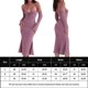 thumbnail image 3 of Vestido Largo Con Tirantes Vestido halter para mujer con manga y hombros descubiertos Traje clubwear (Púrpura S) Cgtredaw Para estrenar, 3 of 9