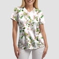thumbnail image 3 of COMVALUE Cozy Fit Plus Size Scrub Shirts Medical Uniforms Tops Print Scrubs with Design (White, XXL), 3 of 7