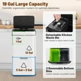 thumbnail image 4 of Barara King Trash and Recycling Bin, Kitchen Garbage Can Rubbish Bin,19 Gal Stainless Steel Trash Can with Kitchen Waste Bin and 2 Bottom Recycling Bins-Silver, 4 of 9