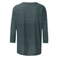 thumbnail image 5 of Htigea Women's 3/4 Length Sleeve Shirts Casual Crew Neck Pullover Tee Eyelet Tops Solid Color Summer T-Shirt Gray,2XL, 5 of 5