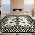 thumbnail image 2 of Design&I 8'x10' Ultra Soft Area Rug, Cream Boho Beige Border Geometric Motif Classroom Ivory Bordered None Fluffy Washable Non Shedding for Bedroom Living Room Under Sectional, 2 of 7