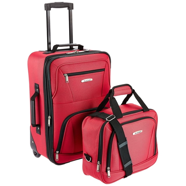 Rockland Fashion Softside - Juego de maletas verticales expandibles, color rojo, 2 piezas (14/19)