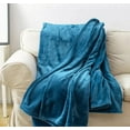 thumbnail image 2 of Soft Blanket Solid Color Coral Fleece Plush Microfiber Blanket, 2 of 5