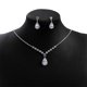 thumbnail image 4 of Delicado conjunto de collar y aretes de clavícula, luces dulces, regalo de lujo, joyería de cobre, 4 of 7
