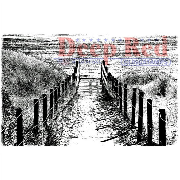 Deep Red Cling Stamp 3"X2"-Beach Walk, Pk 3, Deep Red Stamps
