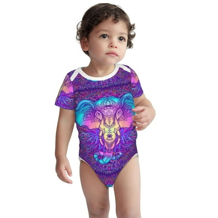 

Haiem Elephant in Tribal Style Printed Unisex-Baby Short Sleeve Onesies Bodysuits Unisex Babies Snap-Up Rompers-12 Months