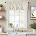 thumbnail image 2 of Spring White Valance Curtain Daisy Flowers Plants Linen Style Background Window Valances Rod Pocket Short Curtains Window Treatments for Kitchen Bedroom Bathroom Laundry 42" x 18", 2 of 9