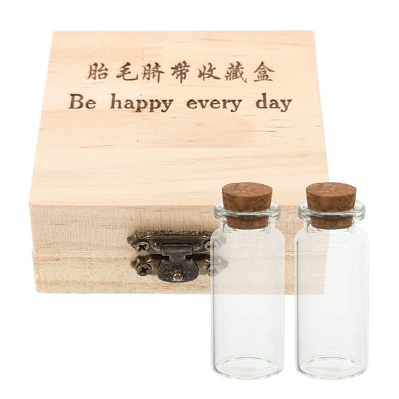 Fetal Hair Storage Box Wooden Collection Box Fetal Hair Preserving Box Souvenir Storage Box