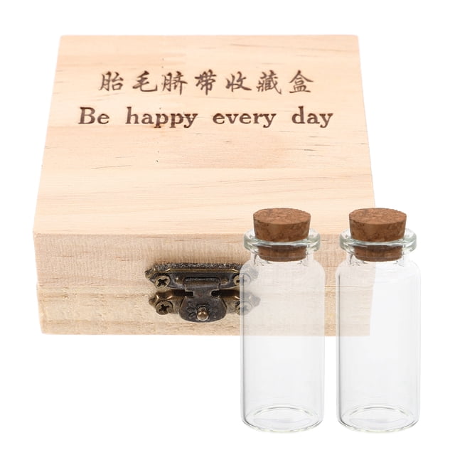 MasteelfCA Fetal Hair Storage Box Wooden Collection Box Fetal Hair Preserving Box Souvenir Storage Box