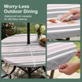 thumbnail image 5 of Round Outdoor Tablecloth with Umbrella Hole and Zipper, Pink Grey Striped Tablecloth with Elastic Waterproof, Horizontal Lines Simple Minimalist Patio Table Covers for 45" - 54" Picnic Pool Tables, 5 of 9