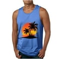 thumbnail image 2 of Dagegui Mens Tank Tops Summer Beach Casual Tees Fashion Sleevelees Round neck Vest Big And Tall Loose Fit Muscle Tanks Sunset Print Tees, 2 of 5