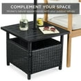 thumbnail image 6 of Best Choice Products Wicker Rattan Patio Side Table Outdoor Furniture for Garden, Pool, Deck w/ Umbrella Hole - Black, 6 of 8