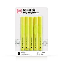 Staples TRU RED Tank Style Chisel Tip Highlighter Yellow Ink 5/Pack TR54577