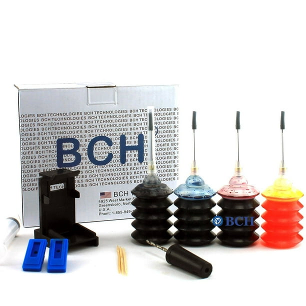 Refill Ink Kit by BCH - for PG-243 CL-244 PG-245 CL-246 PG-210 CL-211 Inkjet Printer Cartridges - First-Timer Kit with Everything You Need - All 4 Colors - EZ30-KCMY-S - Walmart.com - Walmart.com