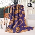 thumbnail image 2 of Halloween Spooky Icons Pattern Blanket,Comfortable Soft Flannel Throw Blanket,All Season,Warm Lightweight Blankets for Sofa Bed Couch Living Room Chair,40"x50", 2 of 4