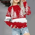 thumbnail image 2 of SwiftWear Kids Christmas Sweatshirts Boy Girl Xmas Tree Snowflake Pullover Long Sleeve Crewneck Top Winter Clothes for 1-12T, Red, 2 of 4