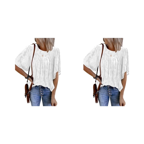 Sonducket Cuello para mujer, camisa de media manga, jersey con volantes, blusa de encaje estético, baile de cumpleaños, ropa de primavera y Type10 NO10 Sonducket CBP228801