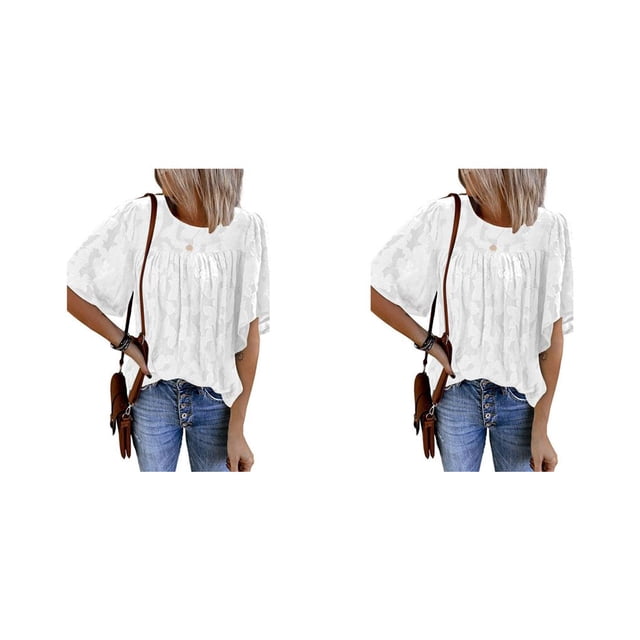 Sonducket Cuello para mujer, camisa de media manga, jersey con volantes, blusa de encaje estético, baile de cumpleaños, ropa de primavera y Type10 NO10 Sonducket CBP228801