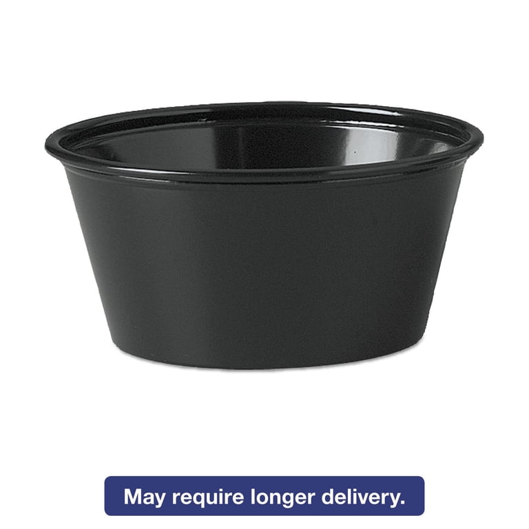 Solo Cup Company Black 3.25 oz. Plastic Souffle Portion Cups, 2500