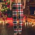 thumbnail image 2 of Aimik Hanes Mens Lounge Pants Comfy Pajama Pants Plaid Pajama Bottoms with Pockets Drawstring Pj Bottoms Pants Unisex Christmas Pajama Pants-White-3 S, 2 of 5