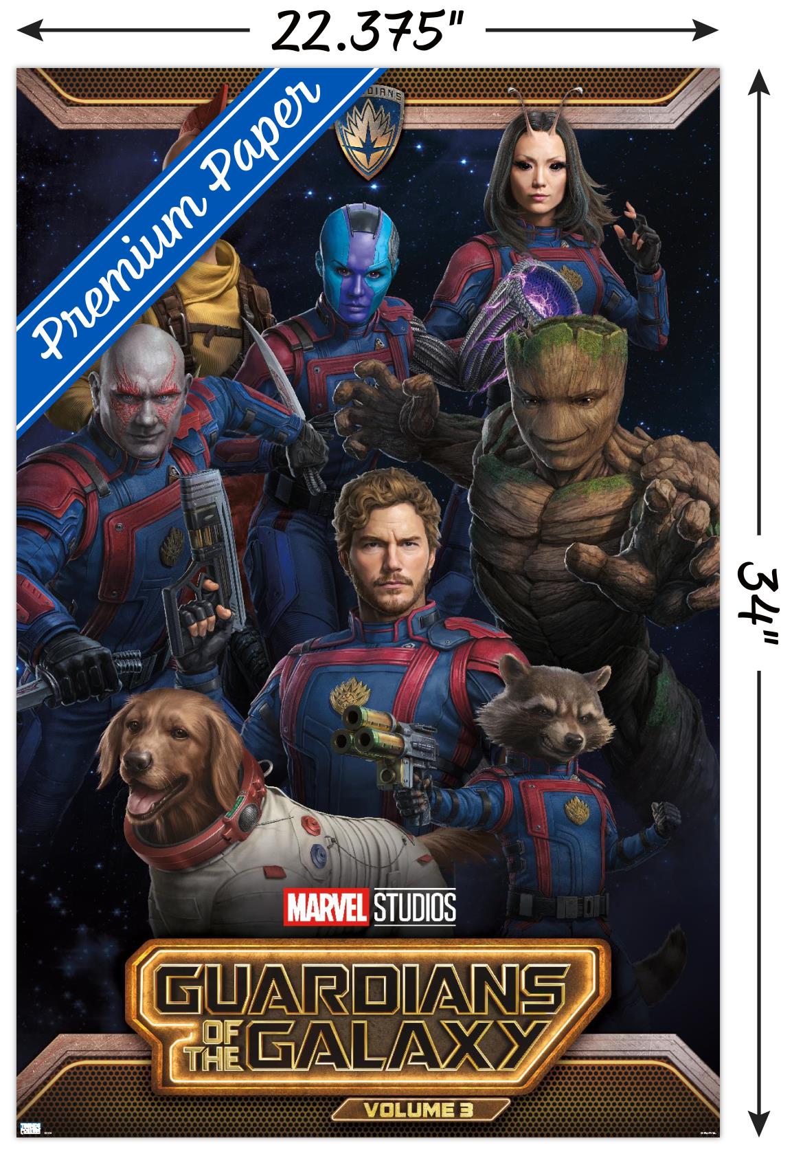 Marvel Guardians of the Galaxy Vol 3 - Group Wall Poster, 22.375" x 34"