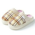 thumbnail image 3 of Womens Slippers Classic Plaid Winter Warm with Memory Foam Checkered Fuzzy House Shoes Platform Indoor Bedroom, 3 of 5