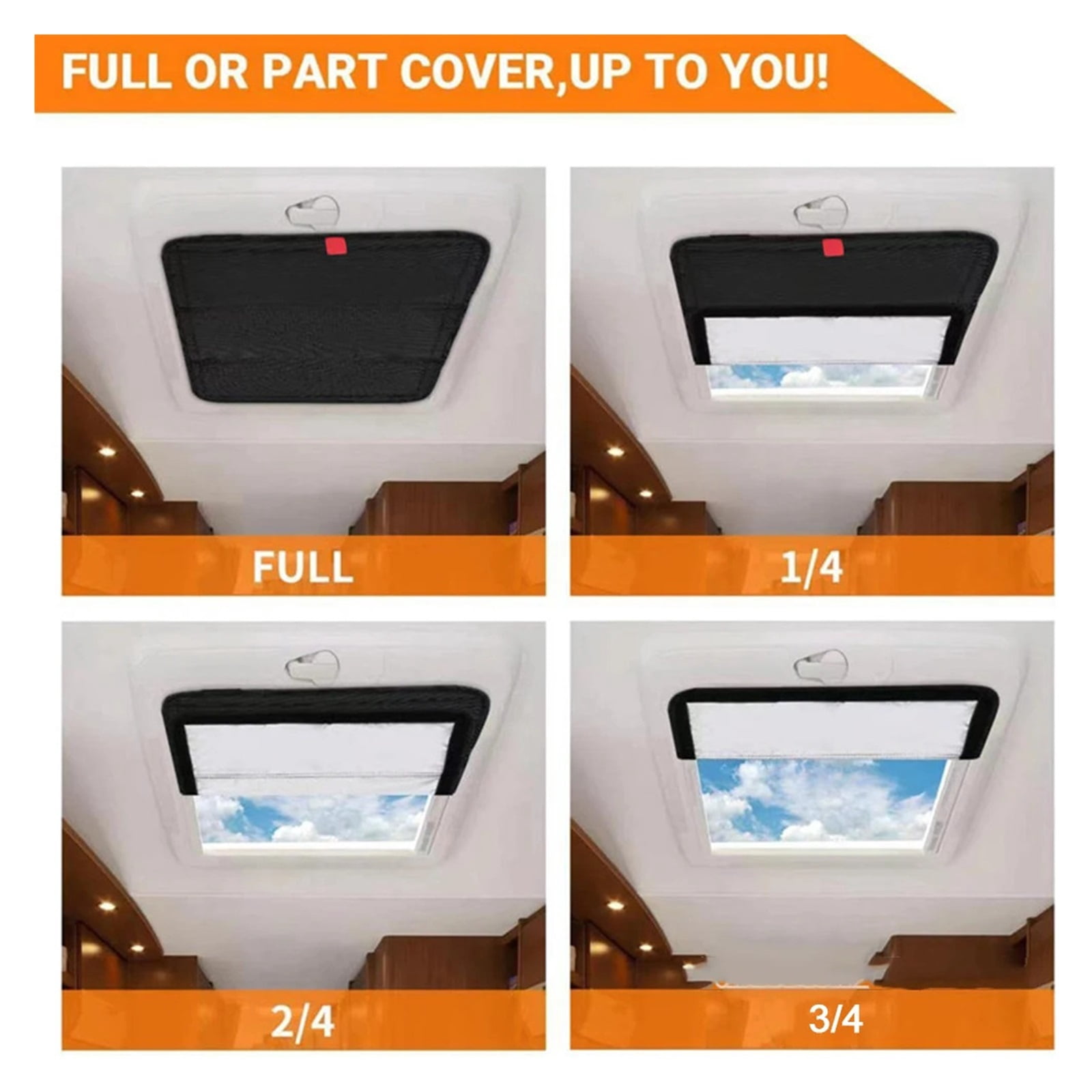 1pc RV Skylight Sunshade Foldable RV Roof Aluminum Film Reflective Shading Pad RV Parts Accessories ,Ease Of Installation