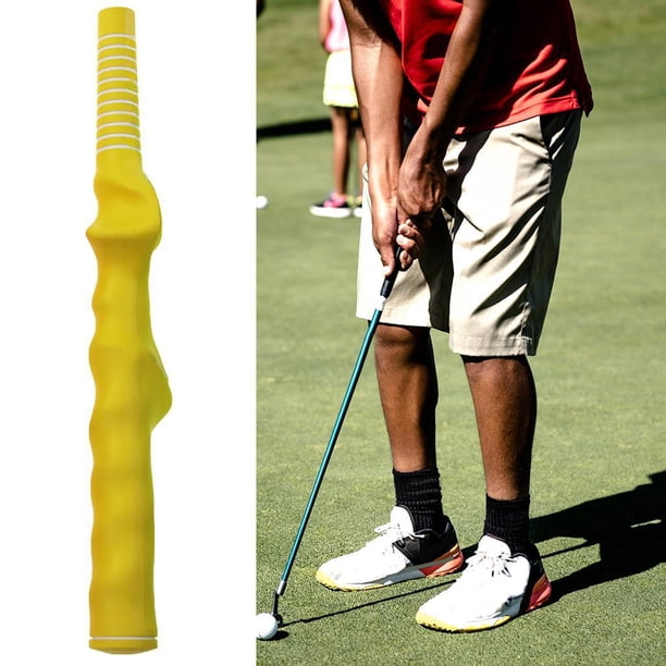 Agarre de golf de goma Guía r de posición de la mano Aprendizaje principiante s de entrenamiento de swing Práctica Accesorio de mejora de Amarillo 1473 mm Baoblaze Agarre del palo de golf