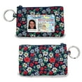 thumbnail image 2 of Zip ID Case with Lanyard - Badge ID Holder Wallet with Zipper - Cotton (Winter Blossom), 2 of 7
