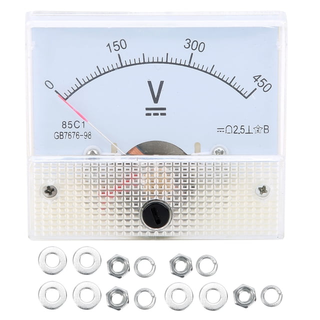 Puntero Voltímetro CC 0‑450V Medidor de voltaje Medidor Instrumento de medición de circuito Precisión ±2.5%