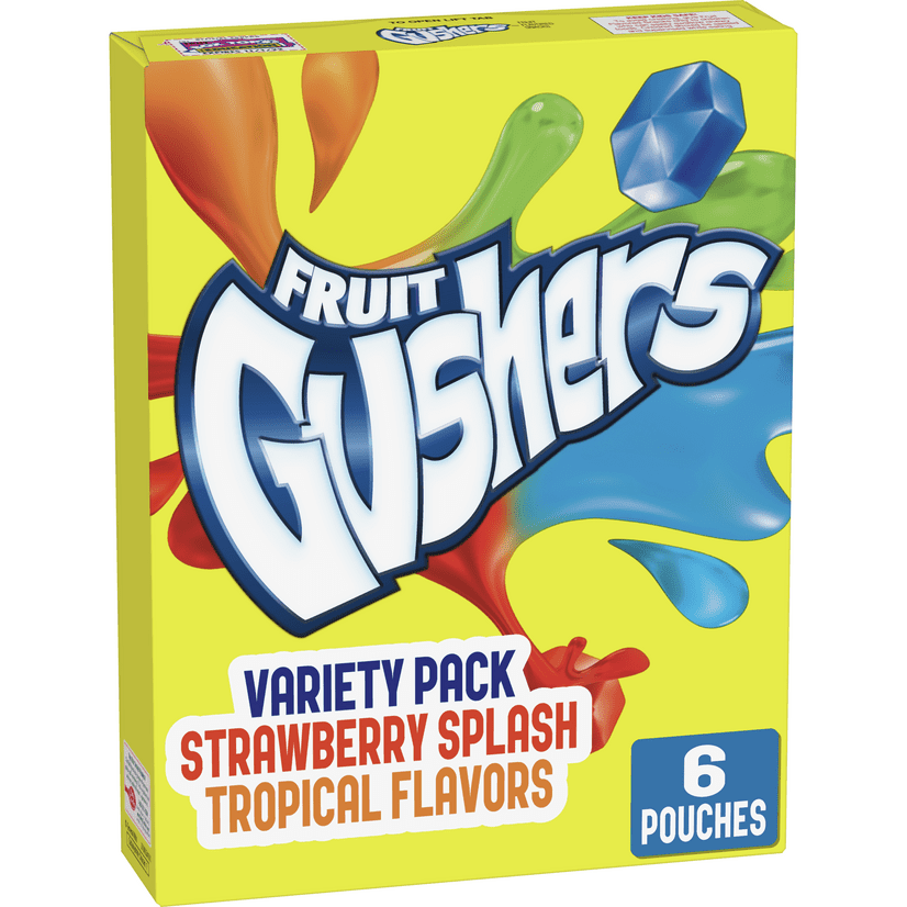 Gushers, Strawberry Splash and Tropical Flavored, 6 Pouches Walmart
