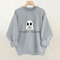 thumbnail image 2 of Makaor Sweatshirt Women Halloween Crew Neck Tops Fleece Long Sleeve Pullover Graphic Casual Fall Clothes Gray XL, 2 of 7