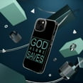 thumbnail image 4 of DistinctInk Clear Hybrid Case for Apple iPhone 15 Pro Max (6.7" Screen) - God Alone Saves - Tempered Glass Back, 4 of 9