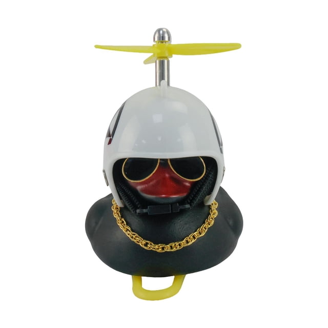 Pato Decorativo Negro Con Casco Modelo 2